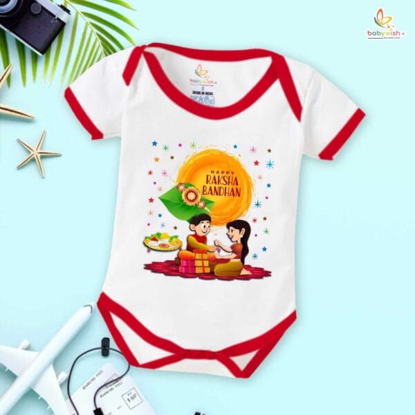 Babywish Rakshabandhan Romper Brother Sister Matching dress Rakshabandhan gift for Rakhi - Image 2