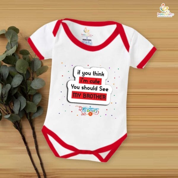 Babywish Rakshabandhan Romper Brother Sister Matching dress Rakshabandhan gift for Rakhi - Image 2
