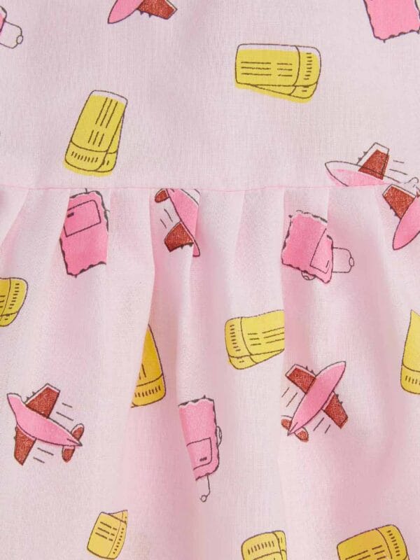 Babywish Baby Girl Cotton Frock Newborn Girl Knee Length Sleeveless Dress Plane Theme Printed - Image 3