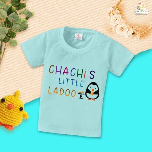 My Chacha & Chachi Matching T-Shirts – Cute "Chachi's Little Ladoo" Baby Outfit – Family Matching Clothes for Baby, Uncle & Aunty – Babywish - Image 2