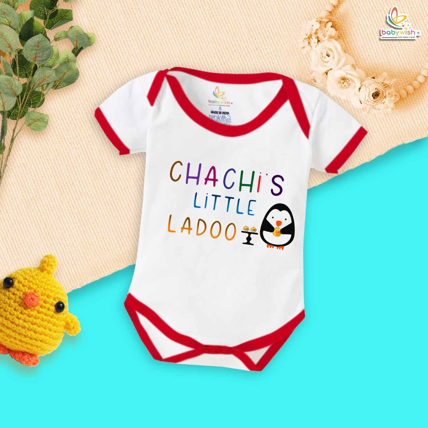 Chachi's Little Ladoo Baby Romper – Cute Chacha & Chachi Bodysuit | Indian Baby Outfit, Gift for Chachi, Newborn Onesie, Babywish