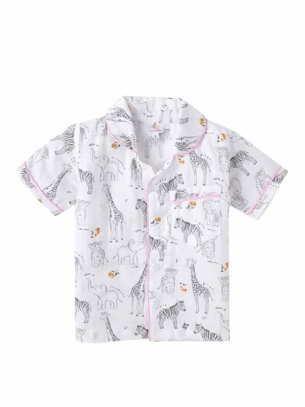 Kids Sleepsuit for Baby Boy’s and Girl’s Topwear and Pajamas Set Long Sleeve Sleepwear Baby Clothing Sets - Color Zoo Theme - Image 2