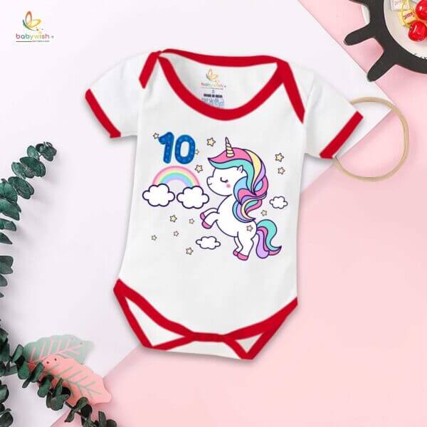 Ten month unisex baby romper half sleeve round neck onesie - Image 5