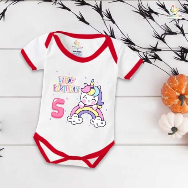 Five month unisex baby romper half sleeve round neck onesie - Image 5