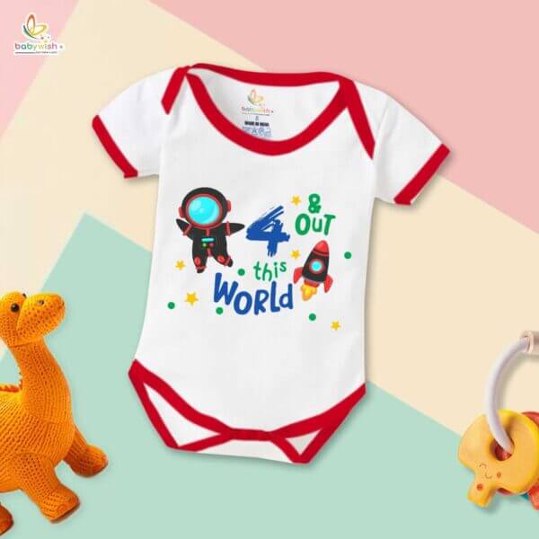 Four month unisex baby romper half sleeve round neck onesie - Image 5
