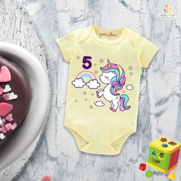 Five month unisex baby romper half sleeve round neck onesie - Image 4