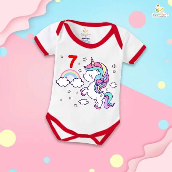 Seven month unisex baby romper half sleeve round neck onesie - Image 5