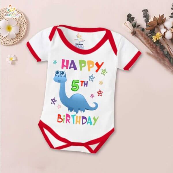 Five month unisex baby romper half sleeve round neck onesie - Image 5