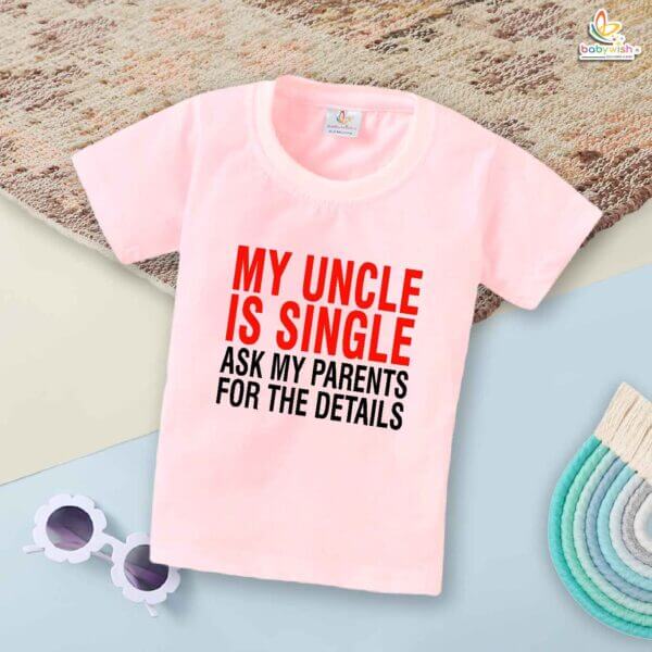 My Uncle Is Single T-Shirt – Funny Chacha & Chachi Shirt for Men | Cool Uncle Gift, Indian Family Tee, Babywish - Image 3