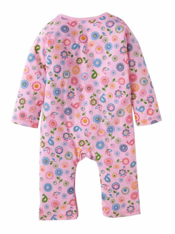 Baby Boy's and Baby Girl’s Bodysuits Cotton Full Sleeve Rompers Onesies for Infant Pink Floral Print Set of 2 - Image 6