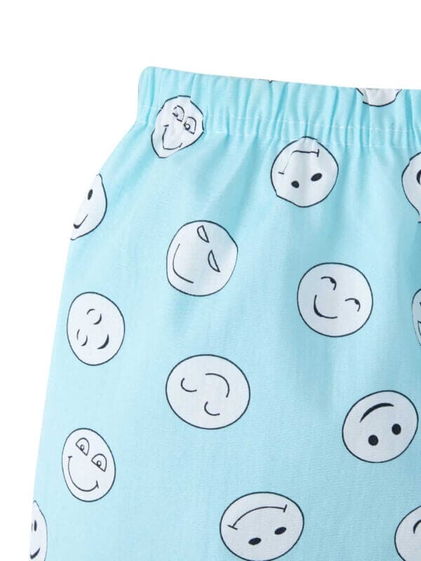 Kids Sleepsuit for Baby Boy’s and Girl’s Topwear and Pajamas Set Long Sleeve Sleepwear Baby Clothing Sets - Light blue Smiley Print - Image 6