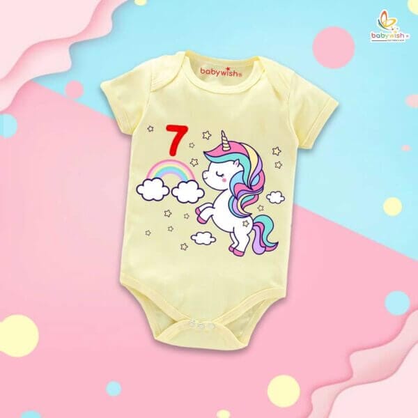Seven month unisex baby romper half sleeve round neck onesie - Image 4