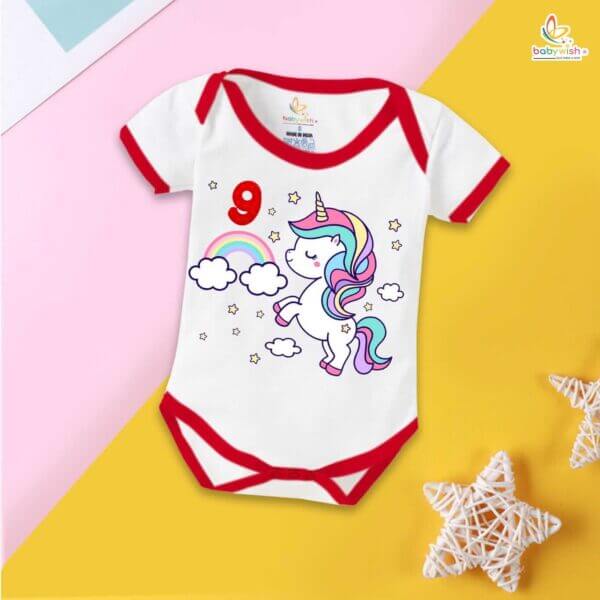 Nine month unisex baby romper half sleeve round neck onesie - Image 5