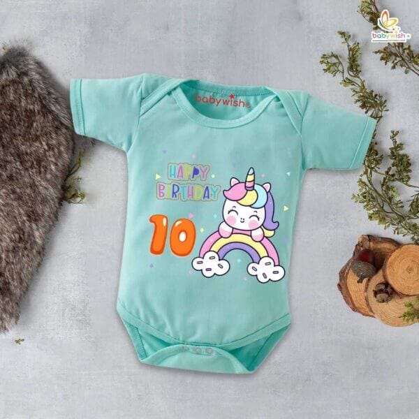 Ten month unisex baby romper half sleeve round neck onesie - Image 3