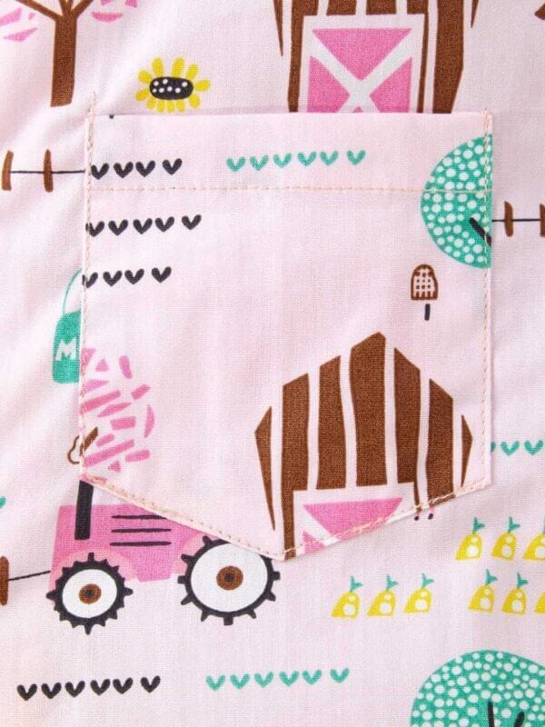 Kids Sleepsuit for Baby Boy’s and Girl’s Topwear and Pajamas Set Long Sleeve Sleepwear Baby Clothing Sets - Peach Tree Print - Image 4
