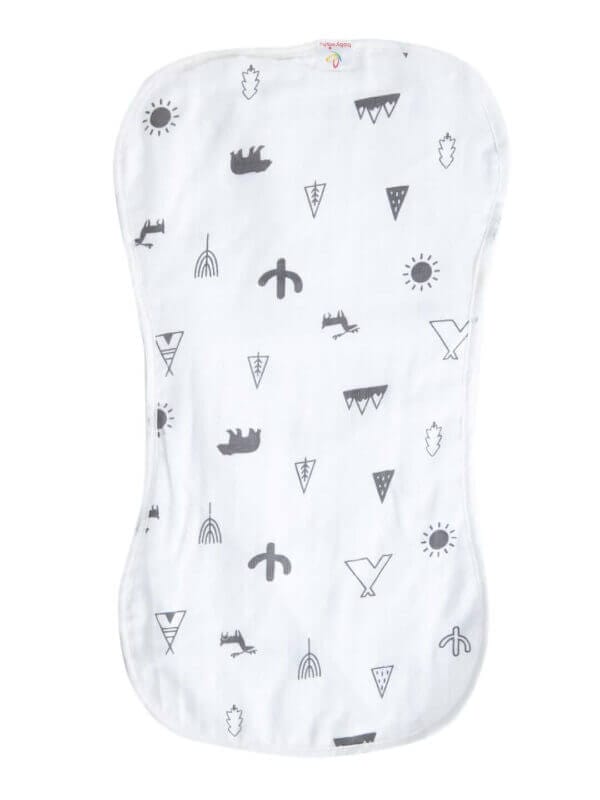 Organic Burp Cloths for Baby Boys and Girl Triple Layer Multipurpose Muslin Burp Gift set - BW Set of 3 - Image 3