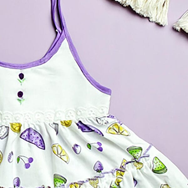 cotton baby girl frock with fruit prints for 0-12 months by Babywish
