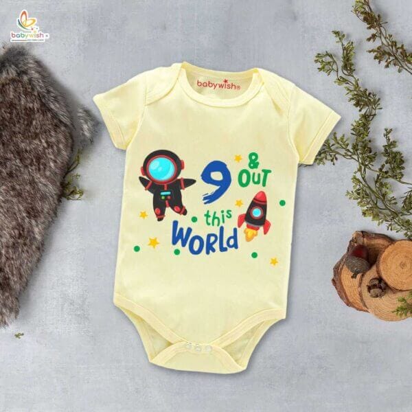 Nine month unisex baby romper half sleeve round neck onesie - Image 4