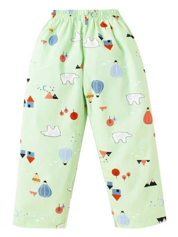 Kids Sleepsuit for Baby Boy’s and Girl’s Topwear and Pajamas Set Long Sleeve Sleepwear Baby Clothing Sets - Green Bear Print - Image 5