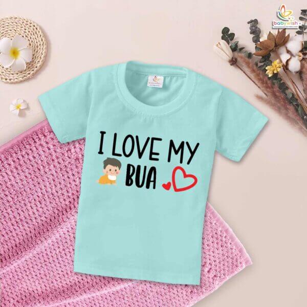 I Love My Bua T-Shirt with Heart Print – Cute Auntie Shirt for Women | Gift for Indian Bua, Family Matching Outfit, Babywish - Image 2