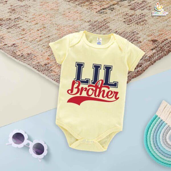 Lil Brother Romper – Brother & Sister Matching Bodysuits – Cute Baby Clothes for Little Brother and Big Sister – Soft Cotton Infant Outfit – Babywish - Image 2