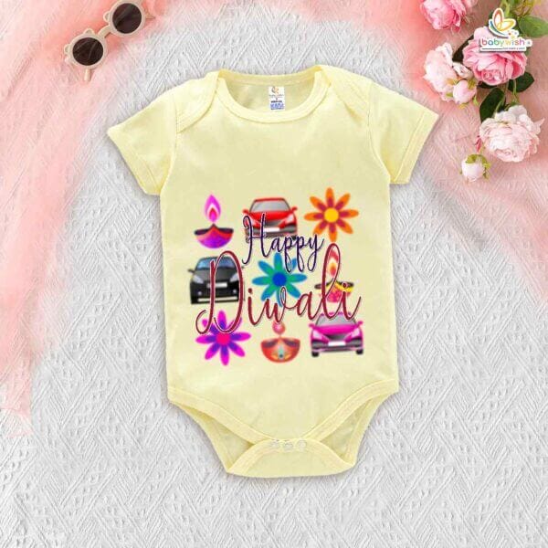 Babywish Baby Diwali Romper Bodysuit My First Diwali Diwali Festivals Celebration - Image 2