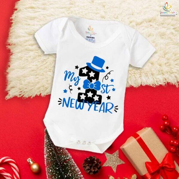 Babywish New Year Romper Clothes My First New Year Bodysuits My First New Year in Purple Printed - Image 5