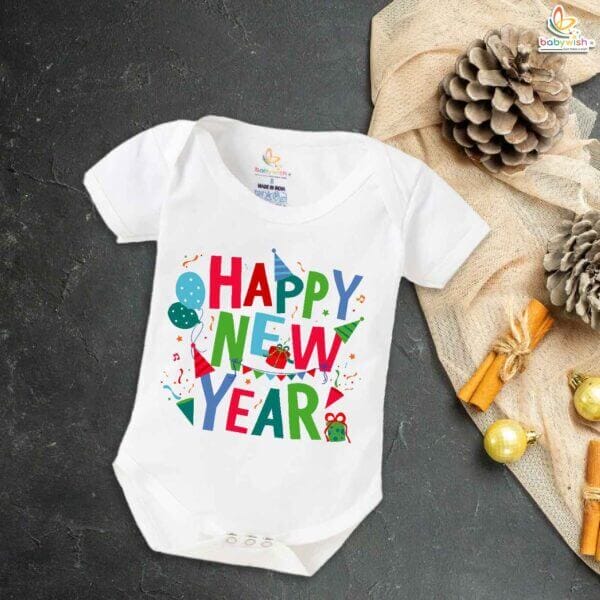 Babywish New Year Romper Clothes My First New Year Bodysuits Happy New Year With Gifts - Image 5