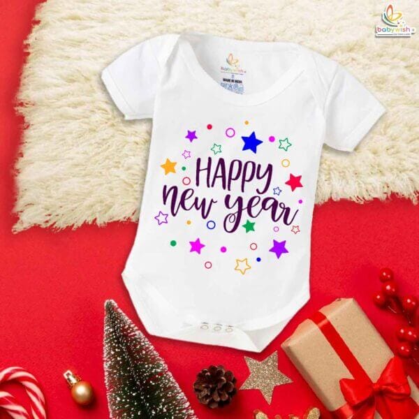 Babywish New Year Romper Clothes My First New Year Bodysuits Happy New Year Star Group - Image 5