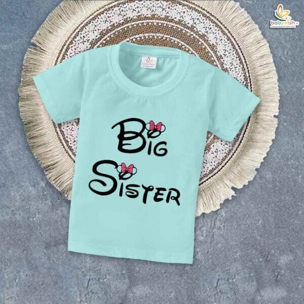 Big Sister T-Shirt – Brother & Sister Matching Family T-Shirt – Cute "Big Sister" Tee for Girls – Baby & Toddler Clothing – Babywish - Image 2
