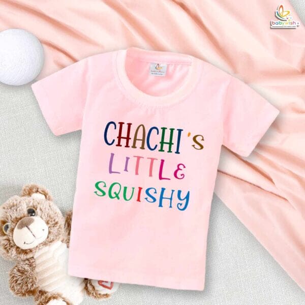My Chacha & Chachi Matching T-Shirts – Cute "Chachi's Little Squishy" Baby Outfit – Family Matching Clothes for Baby, Uncle & Aunty – Babywish - Image 3
