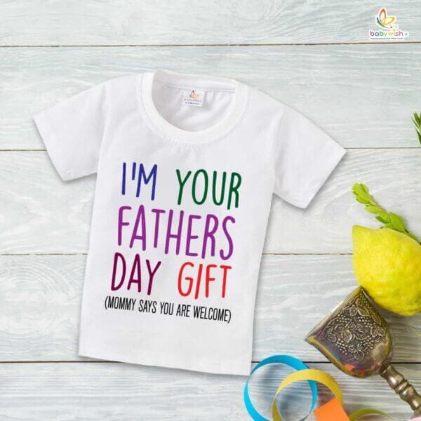 Father's Day Special T-Shirt for Boy’s and Girl’s Half Sleeve Topwear for Unisex Kids | I'm Your Father Day Gift | - Image 4