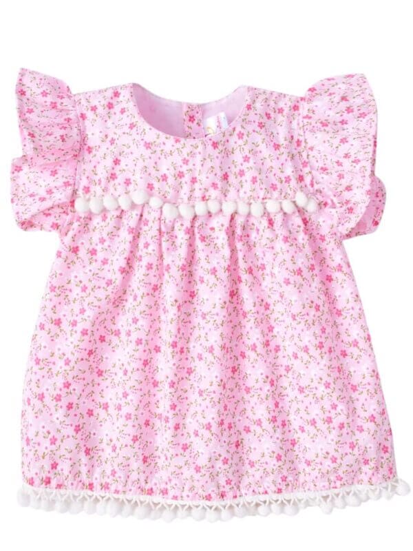 Babywish Baby Girl Cotton Frock Newborn Girl Knee Length Sleeveless Dress Floral Theme Printed - Image 5