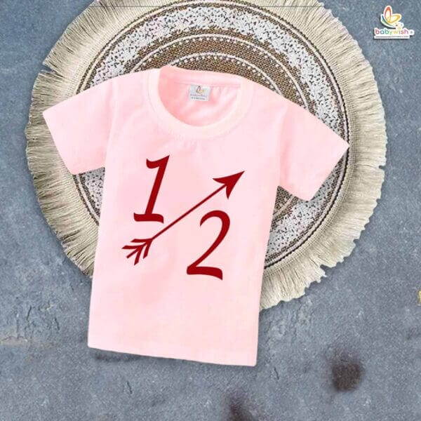 1/2 Birthday T-Shirt with Arrow Design – My First Half Birthday Outfit for 6 Month Baby Boys & Girls – Cute Milestone Shirt – Babywish - Image 3