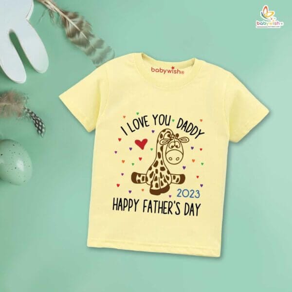 Father's Day Special T-Shirt for Boy’s and Girl’s Half Sleeve Topwear for Unisex Kids | I Love You daddy 2023 | - Image 3