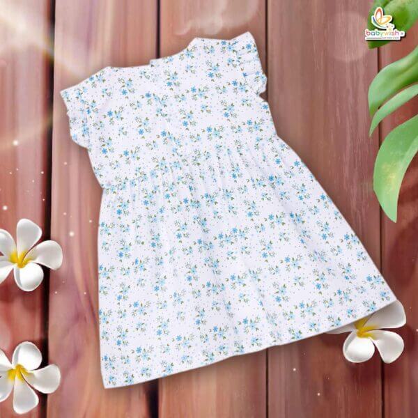 Babywish Baby Girl Cotton Frock Newborn Girl Knee Length Sleeveless Dress Lily Floral Theme Printed - Image 9