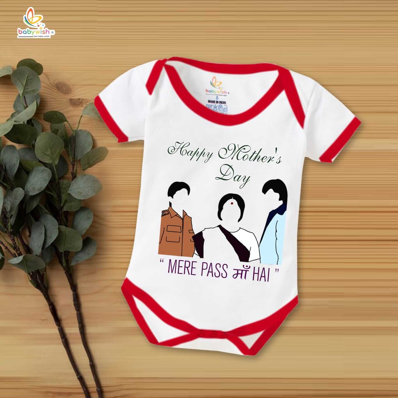 Mothers Day Special Baby Outfit Half Sleeve Unisex Romper Onesies for Newborn baby - Red, 0-3 Months