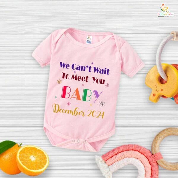 Pregnancy Announcement Baby Romper – We Can’t Wait to Meet You Baby Bodysuit – Cute Baby Reveal Outfit for Newborn Girl or Boy – Babywish - Image 3