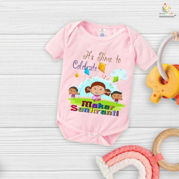 It’s Time to Celebrate – My First Makar Sankranti Baby Romper & Bodysuit for Newborns | Festive Baby Clothes for Makar Sankranti | Babywish - Image 4