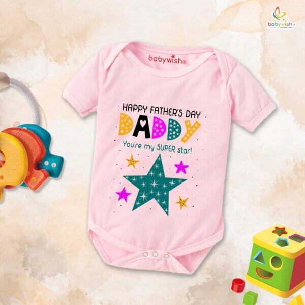 Fathers Day Special Baby Outfit Half Sleeve Unisex Multicolor Romper Onesies for Newborn baby - Image 4