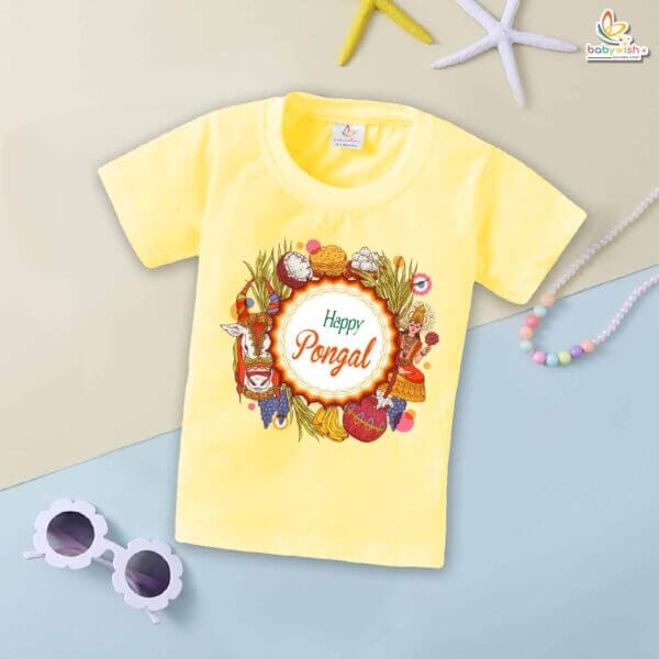 Happy Pongal to All My First Pongal T-shirt – Cute Newborn & Infant T-shirt for Pongal Celebration | Baby Pongal Outfit for Boys & Girls – Babywish - Image 4