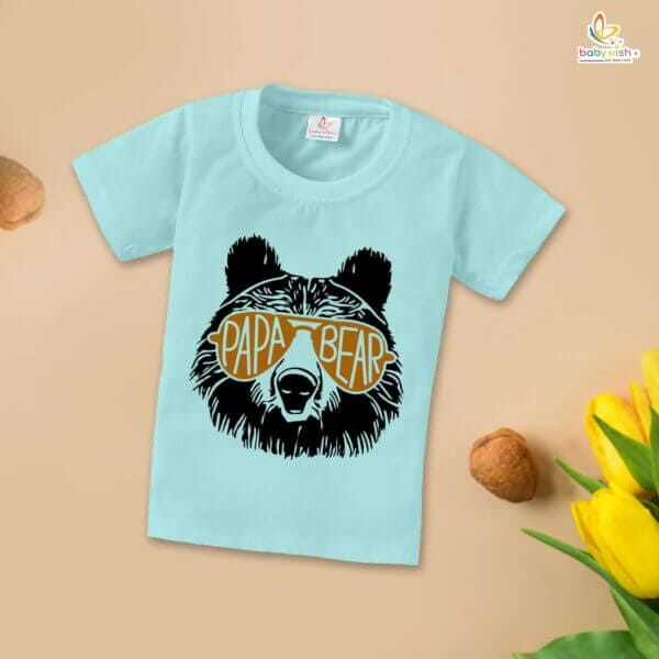 Father's Day Special T-Shirt for Boy’s and Girl’s Half Sleeve Topwear for Unisex Kids | Papa bear | - Image 2