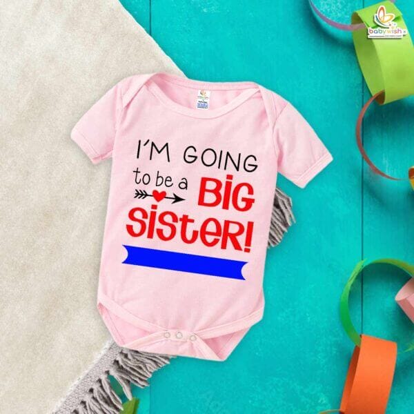 Brother-Sister Matching Rompers | "I'M GOING TO BE SISTER" Bodysuit | Adorable Sibling Announcement Outfit | Brother-Sister Baby Clothes | Babywish - Image 3