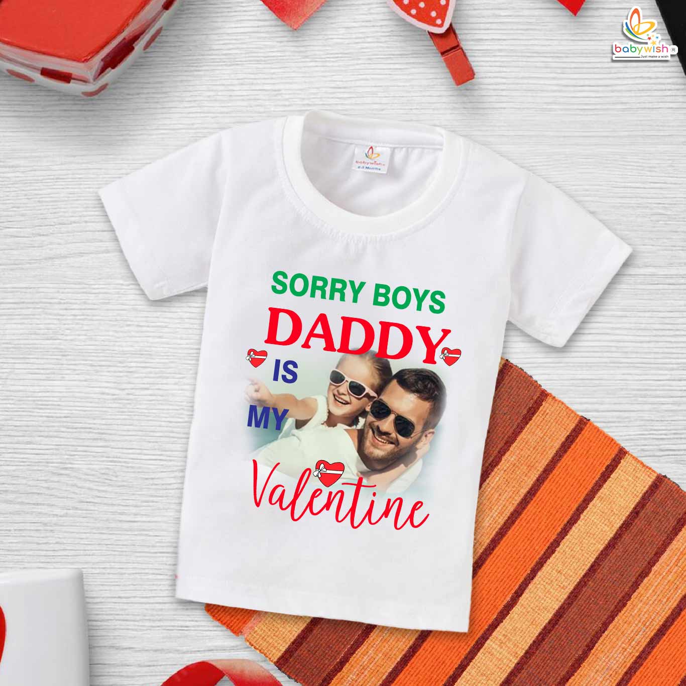Sorry Boys, Daddy Is Mine Baby T-Shirt – My First Valentine’s Day Outfit for Baby Girls | Cute Valentine’s Day T-Shirt for Newborn & Infant | Soft Baby Clothes – Babywish
