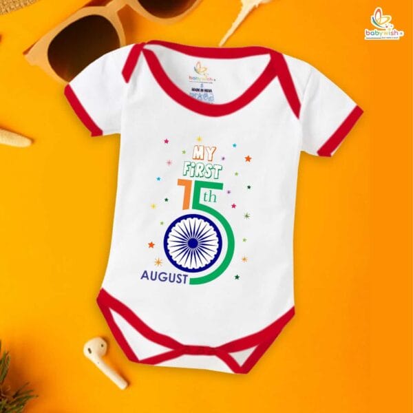 Babywish Independence Day T-Shirt for Boys and Girls 15th August Romper HAPPY INDEPENDENCE DAY - Image 5