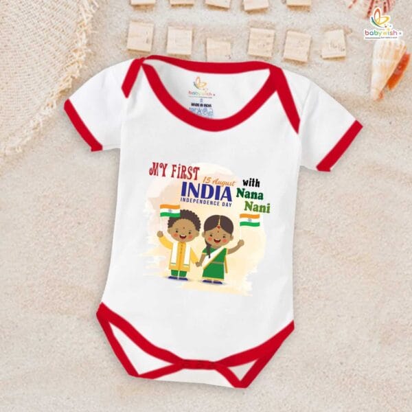 Babywish Independence Day T-Shirt for Boys and Girls 15th August Romper HAPPY INDEPENDENCE DAY - Image 5
