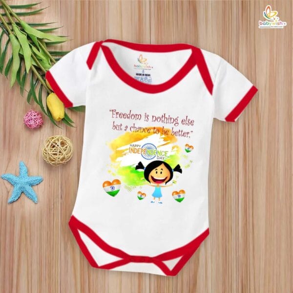Babywish Independence Day T-Shirt for Boys and Girls 15th August Romper HAPPY INDEPENDENCE DAY - Image 5