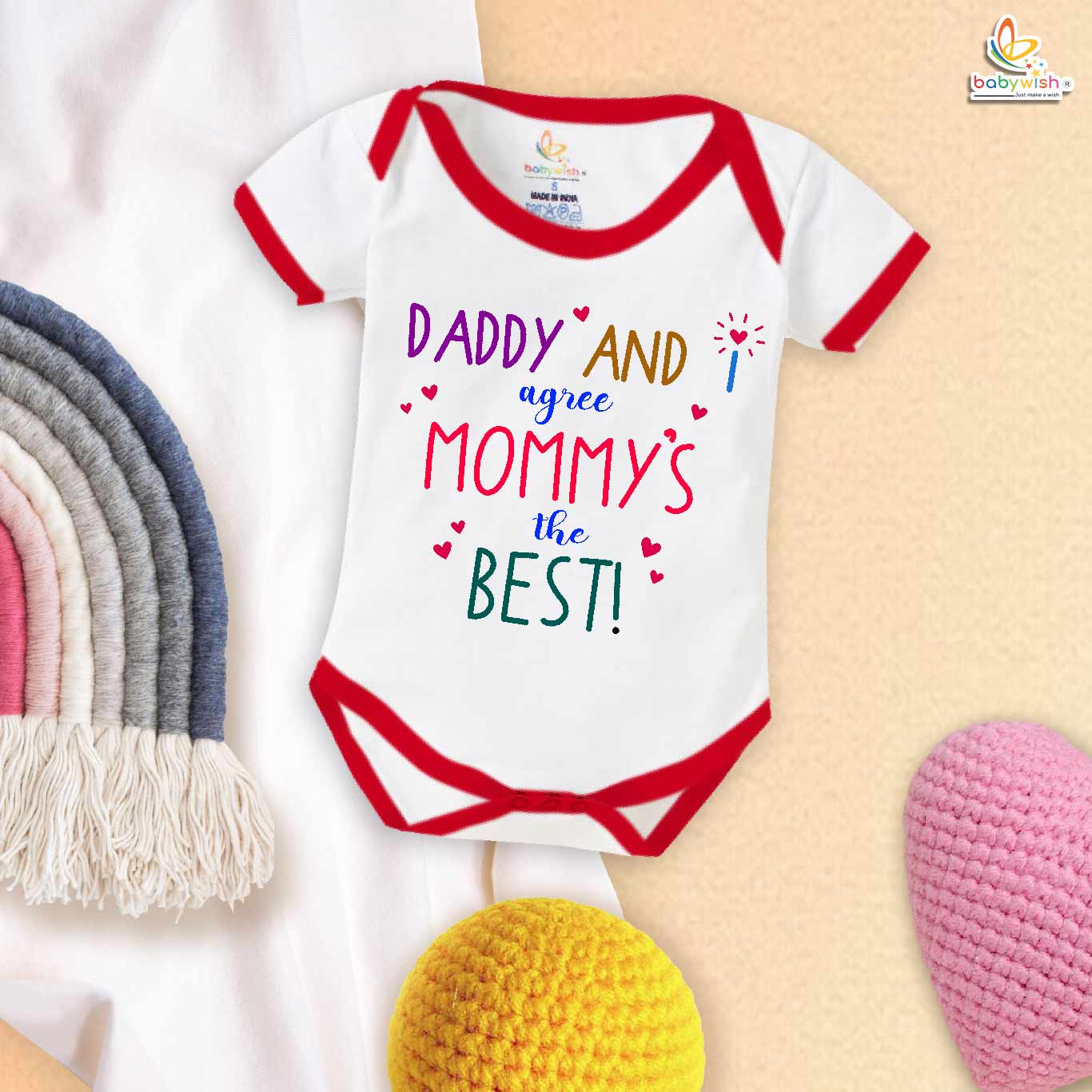 Daddy and I Agree Mom’s the Best – Cute Mother Romper for Babies | Adorable Baby Bodysuit for Mom | Babywish