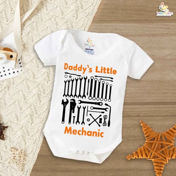 Daddy’s Little Mechanic Romper – Father & Baby Matching Bodysuit – Cute Baby Clothes for Daddy’s Little Helper – Soft Cotton Infant Outfit – Babywish - Image 5