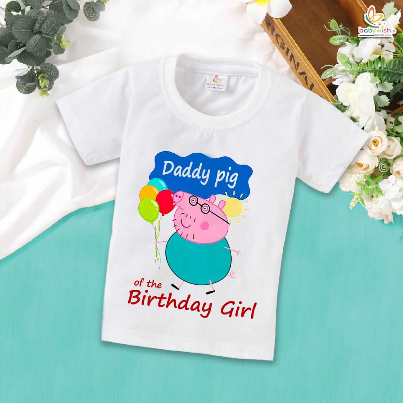 Daddy Pig Birthday T-Shirt – Fun Family Birthday Shirt for Dad | Matching Peppa Theme Party Outfit for Dad by Babywish